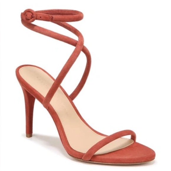Veronica Beard NIB Marceline Ankle Strap Sandal Pump in Redwood Suede